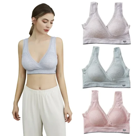 Comfort Cotton Bras For Women Thin Sport Style Unlined Bralette Sexy Deep V Triangle Cup Cross Beauty Back Bra - Image 4