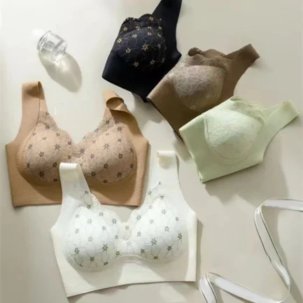Front Lace Bras For Women Seamless No Underwire V Neck Push Up Bralette Tops Sexy Lingerie Brassiere Soft Comfort Breathable Bra - Image 5