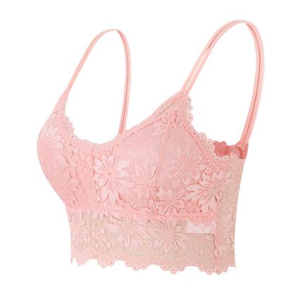 Strapless Bras for Women Floral Lace Bandeau Padded Seamless Full Coverage Lightly Lined Wireless Bras Plus Size Comfort Bra - Image 9