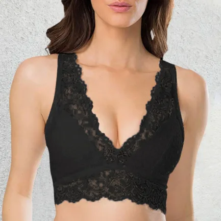 Summer Fashion Solid Women Lace Hollow Out Bra Black White Sport Tube Top Bralette Breathable Comfortable Seamless Underwear - Image 2