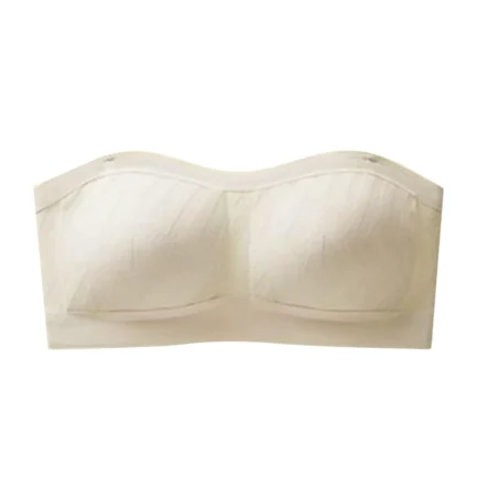 Women's Solid Color Strapless Bra Enhanced Bust Appearance Non Slip Thin Bandeau Push Up Bra Breast Gathering Lingerie - Image 8