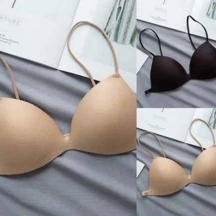 Woman's Nonwire Simple Sexy Lingerie Seamless Beautiful Back Underwear Girls Thin Comfortable Bra No Steel Ring Sexy Small Bra - Image 6