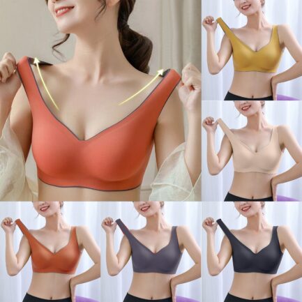 Womens Sports Bras Comfort Seamless Full Coverage Wireless Bras Yoga Sleep Underwear No Underwire Gathered Push Up Bras Tube Top - Image 7