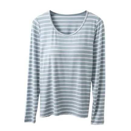 Womens Solid T Shirts Women 's T Shirt Bra Long Sleeve Pajama Yoga Top Padded Casual Top Tee Shirt With Women Thumb Hole Shirt - Image 11