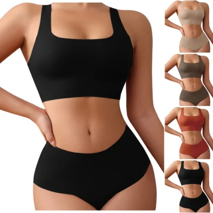 Vest Style Women'S Underwear Set Large Size Sports No Underwire Upper Bracket Gathering Removable Pad Women'S Bra Boxe4 Briefs - Image 7