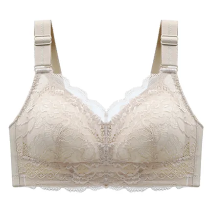 Sexy Lace Solid Color Convertible Straps Back Closure Seamless Underwear Large Size One-piece Gather Sport Sleep Beauty Back Bra - Image 11