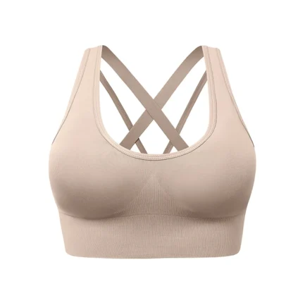 Sexy Sports Bra For Women Padded Medium Support Strappy Bras Seamless Yoga Exercise Athletic Women Push Up Cross Back Underwear - Image 3