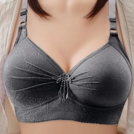 Women'S Adjustable Sports Underwear Extra Elastic Breathable Push Up Trim Bra Solid Color Large Size Breathable Comfortable Bra - Image 2