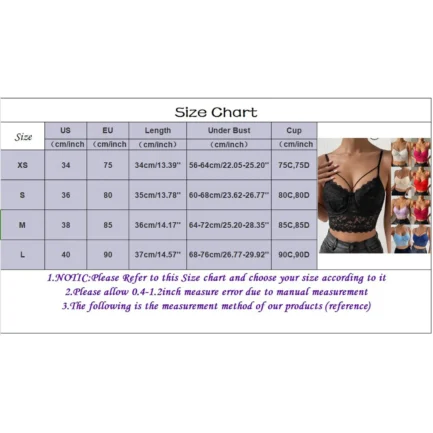 Women's Sexy Lace Bras Plus Size Backless Underwear Bras Push Up Crop Tops Hollow Out Bralette Summer Lace Tank Top Intimates - Image 6