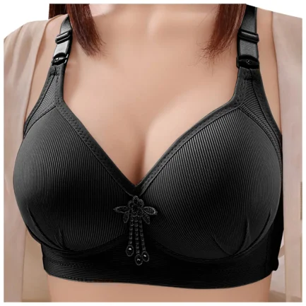 Women's Solid Bras For Home No Underwire Seamless Bralettes For Women Wireless Push Up Adjustable Strap Soft Large Bust Bra - Image 9