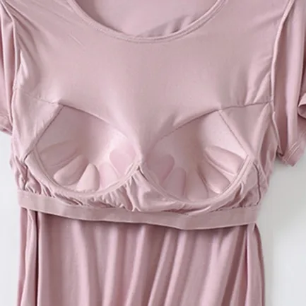 Women's One-Piece T-Shirt With Built In Bra Short-sleeved Slim Fit Soft Breathable Casual All-Matching Tops - Image 18