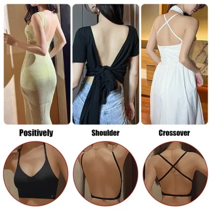 Strapless Underwear Women Invisible Bra Deep U Plunge Bras Backless Top for Dresses Sexy Lingerie with Transparent Strap Push Up - Image 16