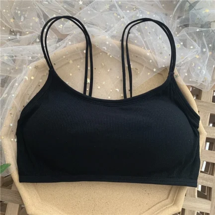 ZXYOUPING Women Sexy Crop Top Bra，Strapless Bra Cross Beautiful Back Top，Bra with Pad Push Up Wireless Bra，Comfortable Padded Br - Image 14