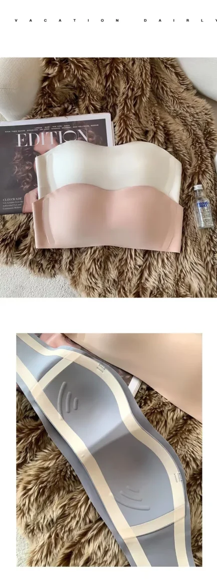 Women Seamless Tube Strapless Bra Chest Wrap Bandeau Wireless Breathable Underwear Tops Non Slip Invisible Bralette Push Up Bras - Image 25