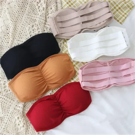 Sexy Women's Strapless Bra with Removable Pads Underwear Tube Top Girls Invisible One-piece Backless Lingerie Cropped Tanks - Image 9