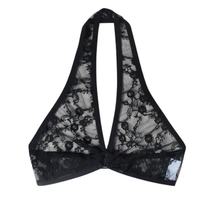 Lingerie For Ladies Lace Halter Neck Criss Cross Back Lace Bra Deep V Scalloped Strappy Bralette Lenceria Sexys Para Mujer Fina - Image 13