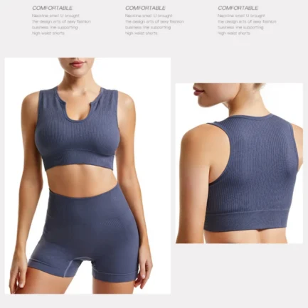 Bra Sets Anti-sagging Sports bra set No steel rings Fitness clothing Female running shockproof Beauty tank top Sets - Image 8