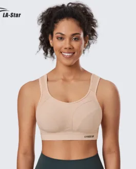 Women’s Sports Bra High Impact Wireless Adjustable Straps Non-Padded Workout Bra Solid Trainning Run Boxing Underwear