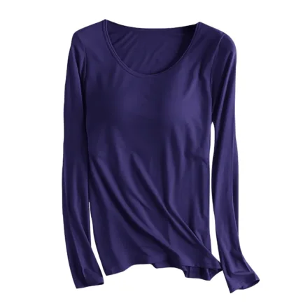 Hike Long Sleeve Shirt Women 's T Shirt Bra Long Sleeve Pajama Yoga Top Padded Casual Top Tee Tissue Tees Women Long Sleeve - Image 9
