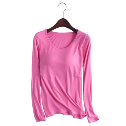 Hike Long Sleeve Shirt Women 's T Shirt Bra Long Sleeve Pajama Yoga Top Padded Casual Top Tee Tissue Tees Women Long Sleeve - Image 4