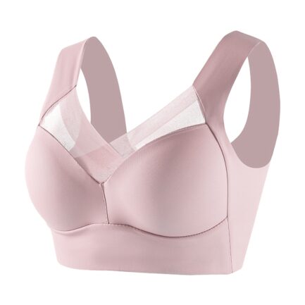 Plus Size Fitness Sports Bras For Women Solid Mesh Brassiere Sexy Lingerie Push Up Wireless Small Chest Gathered Sleep Bra Top - Image 8