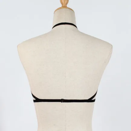 Goth Sexy Elastic Harness Bandage Bustier Solid Color Sexy Half Cup Underwear Simple Stylish Ladies Hollow Out Elastic Cage Bra - Image 9