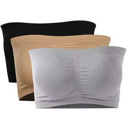 Double Layers Plus Size Strapless Bra Bandeau Tube Removable Padded Top Stretchy Seamless Bandeau Bra Boob Crop Spaghetti Strap - Image 3