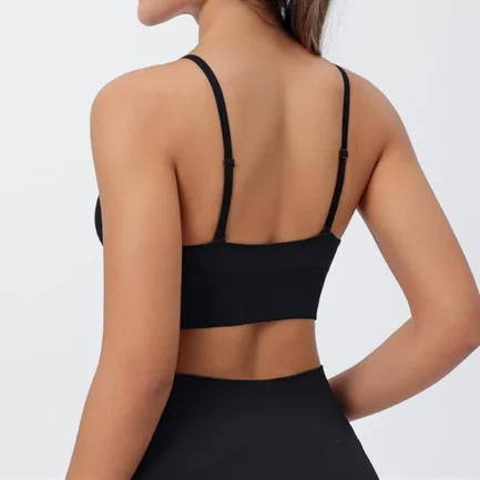 Deep V Neck Sports Bra Padded Adjustable Thin Strap Fitness Yoga Bras Plus Size Bra Gym Push Up Underwear Workout Fitness Vest - Image 4