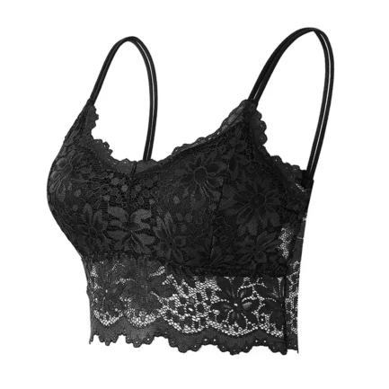 Women Vest Hot Bra Seamless Bras Lingerie Sexy V Neck Underwear Lace Panel No Steel Ring Bras Female Corset Sling Bralette Ropa