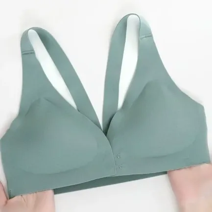 Sexy Front Buckle Ice Silk Bra Summer Thin Womens Underwear Wireless Push Up Seamless Small Breasts Gathered Up Anti-sagging Bra - Image 5