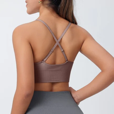 Deep V Neck Sports Bra Padded Adjustable Thin Strap Fitness Yoga Bras Plus Size Bra Gym Push Up Underwear Workout Fitness Vest - Image 15