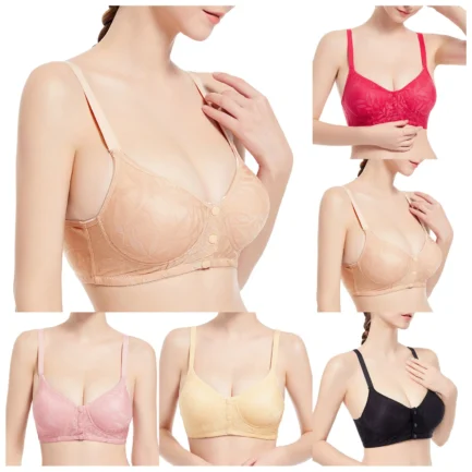 Women Sexy Front Button Bras Deep V Underwire Push Up Lingerie Brassiere Shaping Cup Adjustable Shoulder Strap Large Size Bra - Image 7