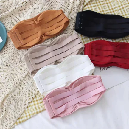 Women's Strapless Bra with Removable Pads Sexy Underwear Tube Top Girls Invisible One-piece Backless Lingerie Cropped Tanks - Image 19