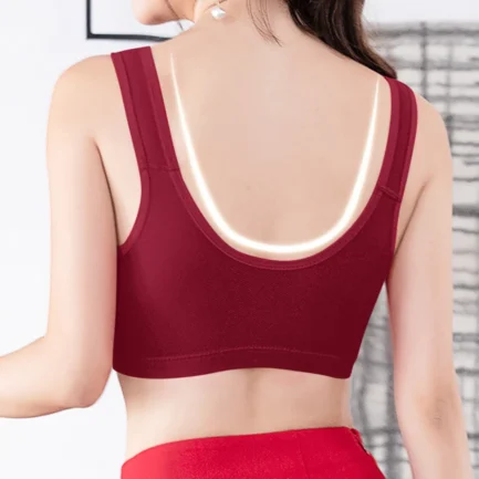 Women Front Button Lace Bras Shaping Cup Shoulder Strap Large Size Underwire V Neck Sexy Bra Soft Comfortable Underwear Push Up - Image 4