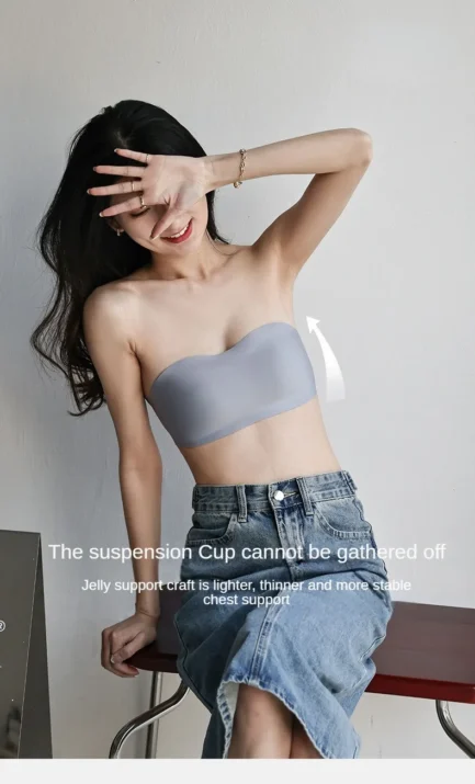 Women Seamless Tube Strapless Bra Chest Wrap Bandeau Wireless Breathable Underwear Tops Non Slip Invisible Bralette Push Up Bras - Image 3