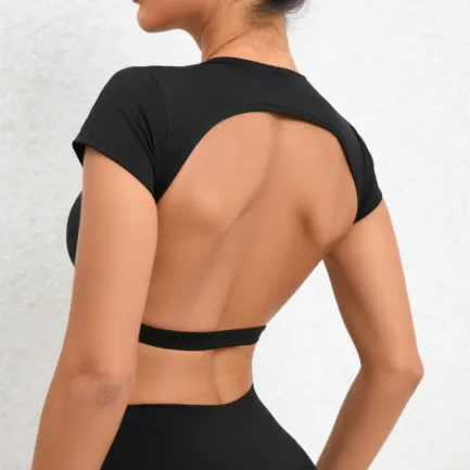 Hearuisavy Sports Shirts Breathable Workout Tops Fitness Sportswear Female Backless Yoga Clothing Sport Crop Tops Women Gym Top - Image 12