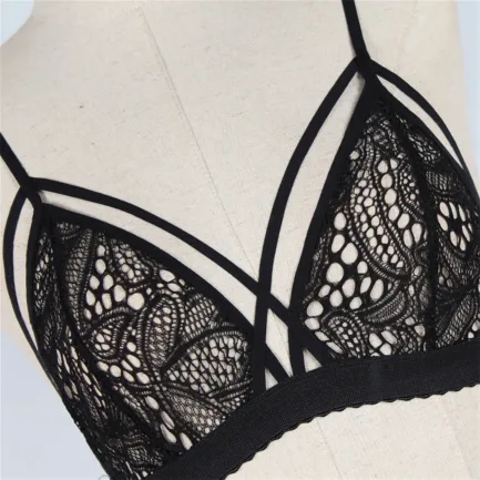 Sexy Underwear Bralette Crop Tops Women Halter Neck Push Lace Bustier Sexy Lingerie Corset Bandage Bralette No Steel Ring Bras - Image 12