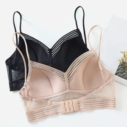 New Sexy Low Back Bralette Ladies U Backless Invisible Lace Bra Polka Dot Mesh Ultra Thin Underwear Women Lingerie Tank Top Bras - Image 15
