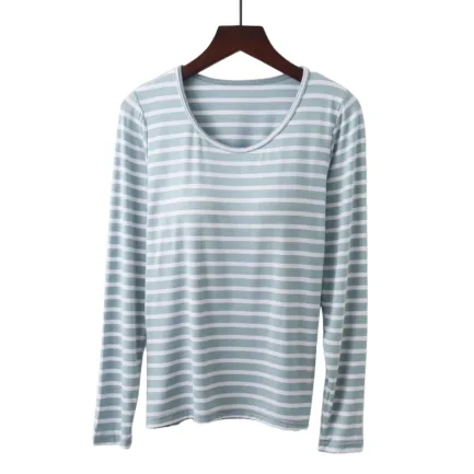 Womens Solid T Shirts Women 's T Shirt Bra Long Sleeve Pajama Yoga Top Padded Casual Top Tee Shirt With Women Thumb Hole Shirt - Image 4