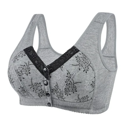 Women's Front Buckle Bras Without Steel Ring Push Up Lingerie Brassiere Seamless Gathered Underwear Large Size Sleep Sports Bra - Image 9