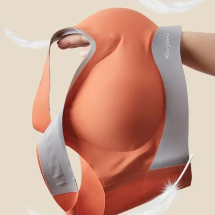Elegant Seamless Latex Gathering Bra For Women Ice Silk Color Contrast Soft Breathable Underwear Anti-Slip Smooth Daily Bra - Image 15