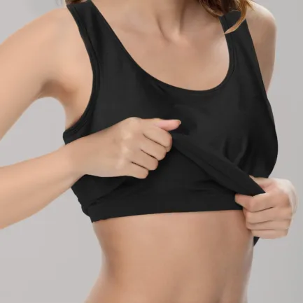 Solid Scoop Neck Casual Sleeveless Backless Crop Top With Built In Padded Bra Ribbed Slim White Sexy Basic T Shirt Ropa Barata - Image 2