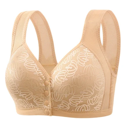 Women Front Closure Bras Push Up Bra No Underwire Plus Size Front Button Bra Vintage Floral Print Bras For Women Underwear - Image 12