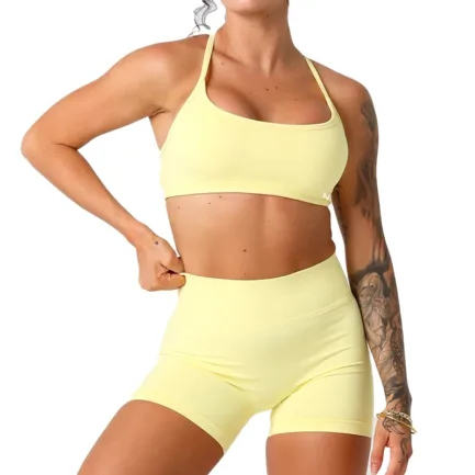 2Pieces TKITK Dynamic Backless Sports Bra Seamless Spandex Woman Fitness Elastic Breathable Enhancement Leisure Sports Underwear - Image 43