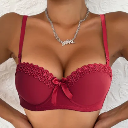 Strap Bras Women'S Sexy Lace Removable Comfort Push Up Sports Underwear Gathered No Steel Ring Lingerie For 5 Pack Mixed Colors - Image 11
