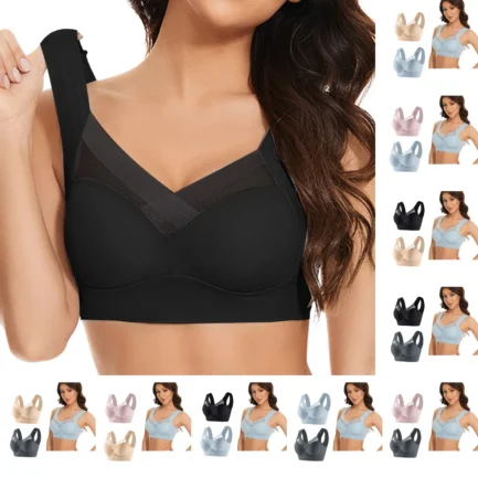 Womens Bras Comfortable Push Up 2pc Women's Large Strapless Lace Tank Top Underwear Thin Side Fold Side Breast Gather Adjustable - Image 7