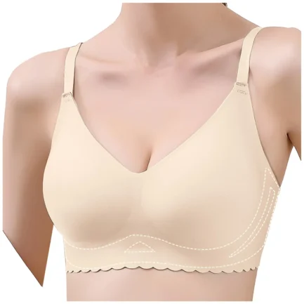 Womens Wireless Seamless T-Shirt Bra Extreme Comfort Spaghetti Thin Strap Soft Support Bra Full-Coverage Push Up Corset Lift Bra - Image 8