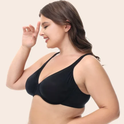 Women's Ultra-thin Underwired Full Cup Bra Elegant Solid Color Metallic Luster Anti-Sagging Underwear Soft Breathable Daily Bra - Image 9