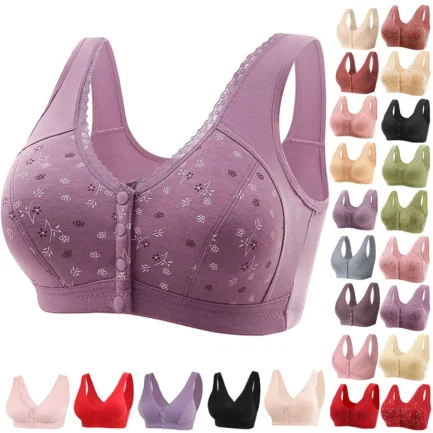 Women Sexy Lace Front Button Shaping Cup Adjustable Shoulder Strap Womens Bras Comfortable Push up 36c Bras for Women Push up - Image 14