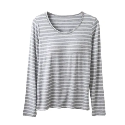 Womens Solid T Shirts Women 's T Shirt Bra Long Sleeve Pajama Yoga Top Padded Casual Top Tee Shirt With Women Thumb Hole Shirt - Image 10